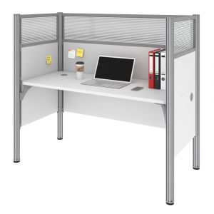 Bestar - Pro-Biz 63W Single Office Cubicle with High Privacy Panels in White - 100871D-17