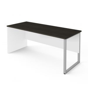 Bestar - Pro-Concept Plus 72W Table Desk with Rectangular Metal Leg in White & Deep Grey - 110402-1117