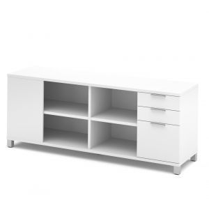 Bestar - Pro-Linea 72W Credenza with 3 Drawers in White - 120611-1117
