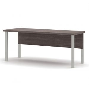 Bestar - Pro-Linea 72W Table Desk with Square Metal Legs in Bark Grey - 120401-47