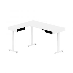 Bestar - Pro-Vega 72W L-Shaped Standing Desk in White & Black - 130420-000017