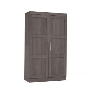 Bestar - Pur 49W Wardrobe with Pull-Out Shoe Rack in Bark Grey - 26861-47