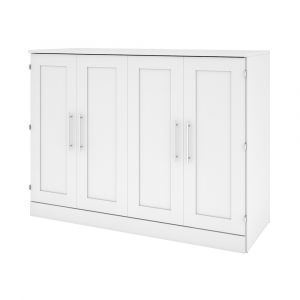 Bestar - Pur 61W Full Cabinet Bed with Mattress in White - 126193-000017