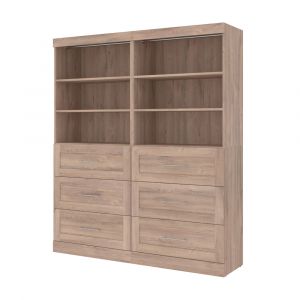 Bestar - Pur 72W Closet Organizer with Drawers in Rustic Brown - 26856-000009