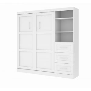 Bestar - Pur Full Murphy Bed and Storage Unit with Drawers (84W) in White - 26868-17