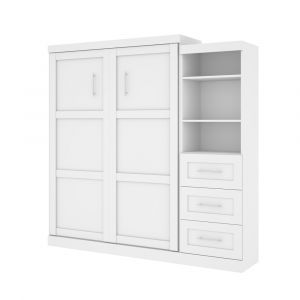 Bestar - Pur Queen Murphy Bed and Storage Unit with Drawers (90W) in White - 26869-17
