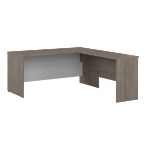 Bestar - Ridgeley 65W L Shaped Desk in Silver Maple & Pure White - 152855-000144