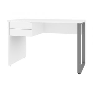 Bestar - Solay 48W Small Table Desk with U-Shaped Metal Leg in Clear White - 29400-000104