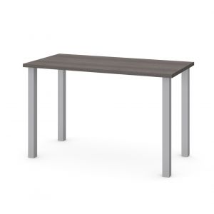 Bestar - Universel 48W Table Desk with Square Metal Legs in Bark Grey - 65855-47
