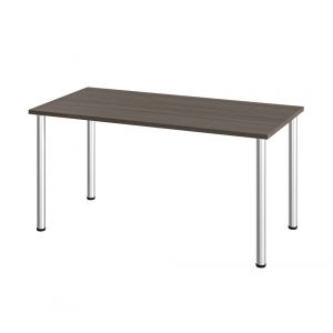 Bestar - Universel 60W Table Desk with Round Metal Legs in Bark Grey - 65862-47