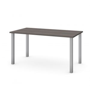 Bestar - Universel 60W Table Desk with Square Metal Legs in Bark Grey - 65865-47