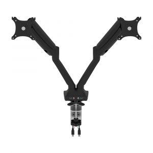 Bestar - Universel Dual Monitor Arm with Pistons in Black - AK-MA01D-18