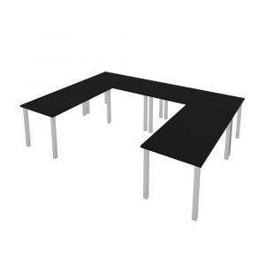 Bestar - Universel Four 60W X 30D Table Desks with Square Metal Legs in Black - 65901-000018