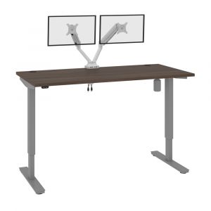 Bestar - Upstand 60W X 30D Standing Desk with Dual Monitor Arm in Antigua - 175870-000052