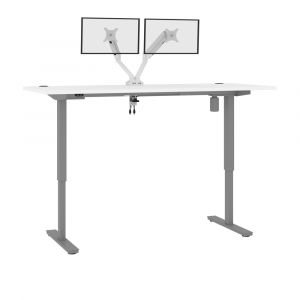 Bestar - Upstand 72W X 30D Standing Desk with Dual Monitor Arm in White - 175880-000017