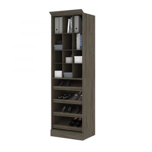 Bestar - Versatile 25'' Closet Organizer in Walnut Grey - 40164-000035