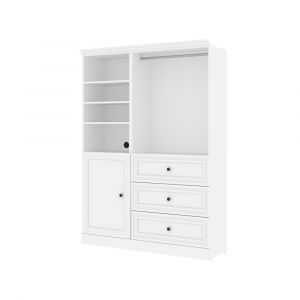 Bestar - Versatile 61” Closet Organizer with Drawers and Door in White - 40874-17