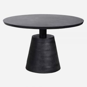 BOBO Intriguing Objects by Hooker Furniture - Black Scupper Round Dining Table w/ Nailhead Marble Top - BI-3043-0025