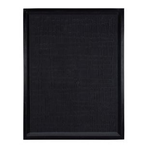 BOBO Intriguing Objects - Grid Pattern Black Paper Mache Wall Art in Glass Wooden Frame - BI-8063-0017