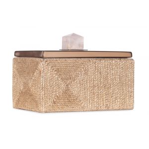 BOBO Intriguing Objects by Hooker Furniture - Natural Rope Box w/ Rose Quartz Pyramid Handle - Small - BI-6050-0148