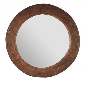 BOBO Intriguing Objects - Primitive Round Mirror w/ Wooden Frame - BI-8030-0012