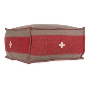 BOBO Intriguing Objects by Hooker Furniture - Swiss Army Pouf 24x24x13 Brown/Red - BI-9066-0005