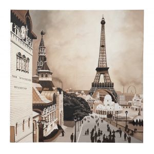 BOBO Intriguing Objects - Vintage Hand Painted Art On Reclaimed Metal - Eiffel Tower - BI-8061-0024