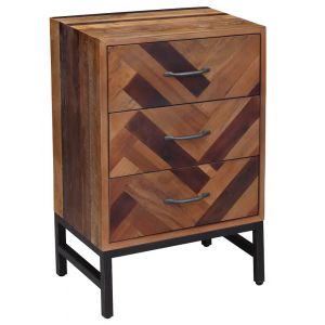 Boraam - Benton Oak Wood 3 Drawer Nightstand - Natural Oak Finish - 18145