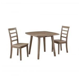 Boraam - Boulder 3-Piece Dining Set - Barnwood Wire-Brush - 71037