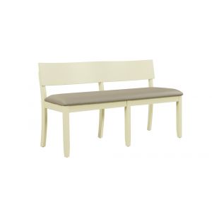 Boraam - Capella Beige Faux Leather Dining Height Bench - Buttermilk - 72018