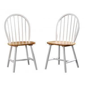 Boraam - Farmhouse Chair in White and Natural (Set of 2) - 31316