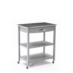 Boraam - Holland Kitchen Cart With Stainless Steel Top - Gray - 50658