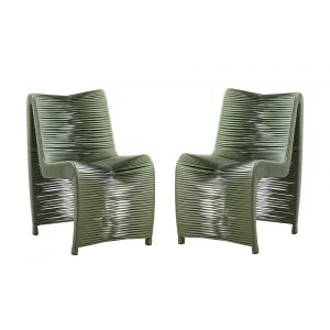 Boraam - Loreins Outdoor Patio Chairs, Set of 2 - Olive Green - 77140