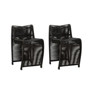 Boraam - Lorenzo Black Rope Counter Stool - Set of 2 - 77824