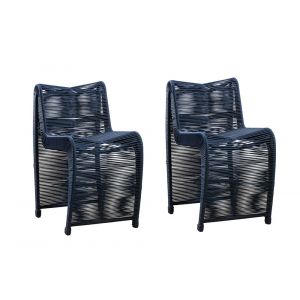 Boraam - Lorenzo Blue Rope Counter Stool - Set of 2 - 77724