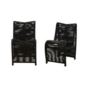 Boraam - Lorenzo Rope Outdoor Patio Chairs, Set of 2 - Black - 77143