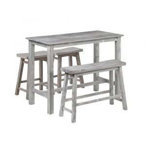 Boraam - Sonoma 4pc Pub Set - Storm Gray Wire-Brush Finish - 75227