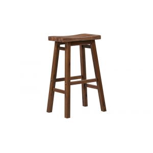 Boraam - Sonoma Backless Saddle Bar Stool - Chestnut Wire-Brush - 75129