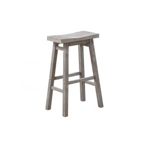 Boraam - Sonoma Backless Saddle Bar Stool - Storm Gray Wire-Brush - 75229