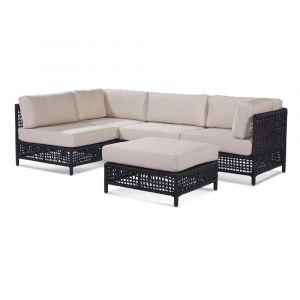 Braxton Culler - Bayside Modular Outdoor Sectional (White Crypton Performance Fabric) - 401B-5PC-SEC