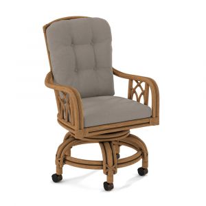 Braxton Culler - Edgewater Swivel Rocker Game Chair with Casters (Brown Crypton Performance Fabric) - 914-106