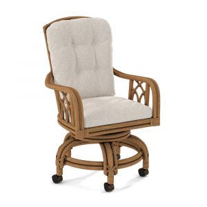Braxton Culler - Edgewater Swivel Rocker Game Chair with Casters (White Crypton Performance Fabric) - 914-106