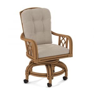 Braxton Culler - Edgewater Swivel Rocker Game Chair with Casters (Beige Crypton Performance Fabric) - 914-106