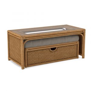 Braxton Culler - Grand Water Point Cocktail Table with Bench (Brown Crypton Performance Fabric) - 946-172