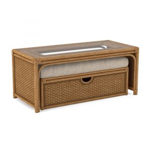Braxton Culler - Grand Water Point Cocktail Table with Bench (Beige Crypton Performance Fabric) - 946-172