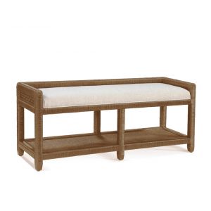Braxton Culler - Pine Isle Bench with Rail (White Crypton Performance Fabric) - 1023-094