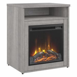 Bush Furniture - 400 Series 24W Electric Fireplace with Shelf in Platinum Gray - 400S124PGFR-Z