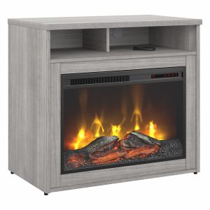 Bush Furniture - 400 Series 32W Electric Fireplace with Shelf in Platinum Gray - 400S132PGFR-Z