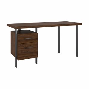 Bush Furniture - Architect 60W Writing Desk with Drawers in Modern Walnut - ACD160MW-03