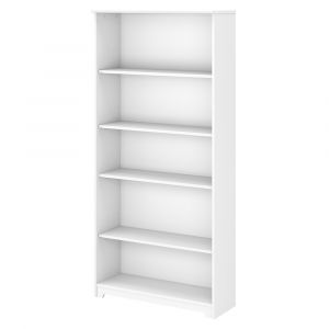 Bush Furniture - Cabot 5 Shelf Bookcase in White - WC31966
